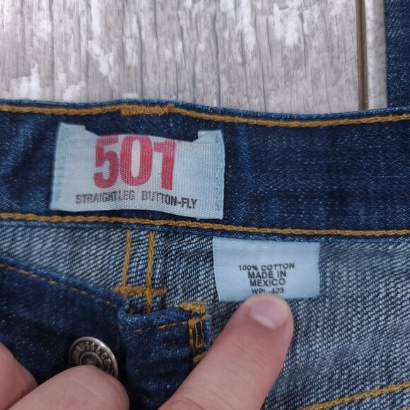 Levis Jeans Mens 34x30 Blue 501 XX Original Straight Leg Button Fly Denim Pants - Picture 8 of 10